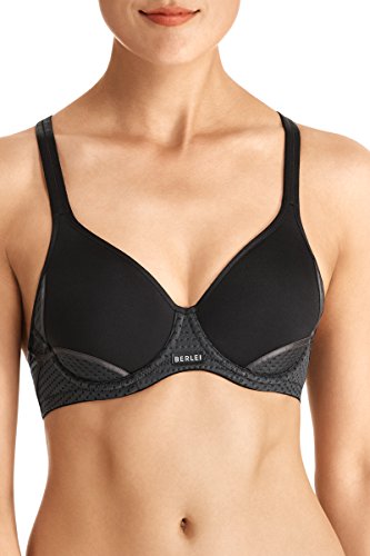 Berlei Damen Bügel Sport-BH, Electrify Mesh Padded Underwired Bra. , Gr. 70C (Herstellergröße: 32C), Schwarz von Berlei