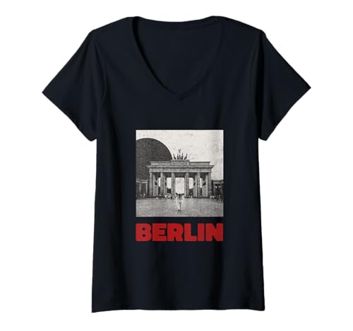 Damen Berlin T-Shirt mit V-Ausschnitt Damen Berlin T-Shirt mit V-Ausschnitt von Berlin Deutschland Designs 0825