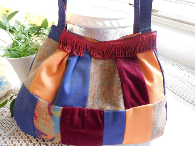 Handgenähte Taschen Patchwork , Damen Genäht Umhängetasche Stoff von BerlinBagsHome