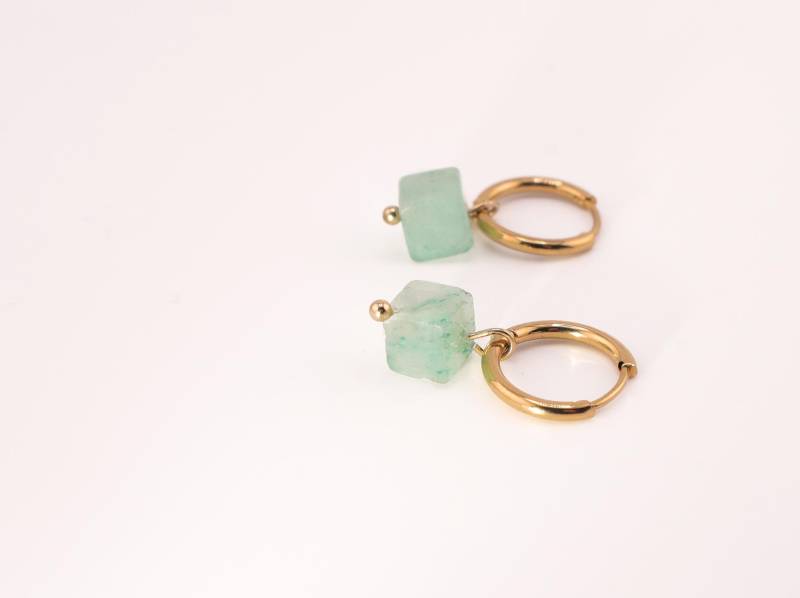 Huggie Creolen Mit Edelsetein Aventurin von BerlinKleinod