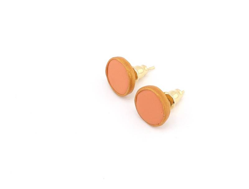 Ohrstecker 10mm, Apricot, Aus Fimo, C O N F E T I Ohrstecker 10mm, Apricot, Aus Fimo, C O N F E T I von BerlinKleinod