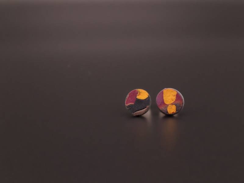 Ohrstecker 10mm, Aus Polymer Ton, "Urban" von BerlinKleinod