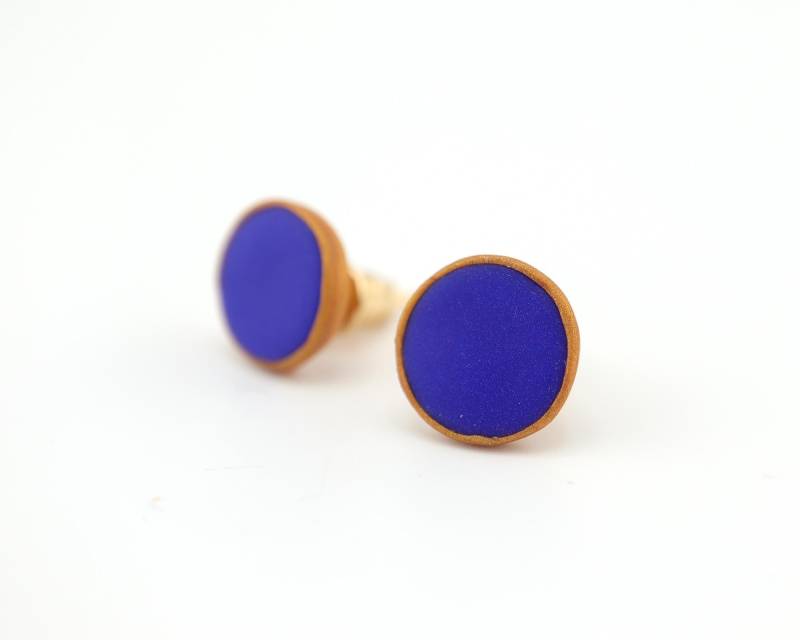 Ohrstecker 10mm, Royalblau, Aus Fimo C O N F E T I Ohrstecker 10mm, Royalblau, Aus Fimo C O N F E T I von BerlinKleinod