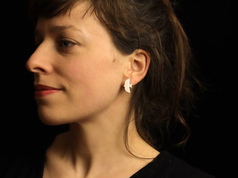 Ohrstecker Aus Polymer Ton "We Want Peace" von BerlinKleinod