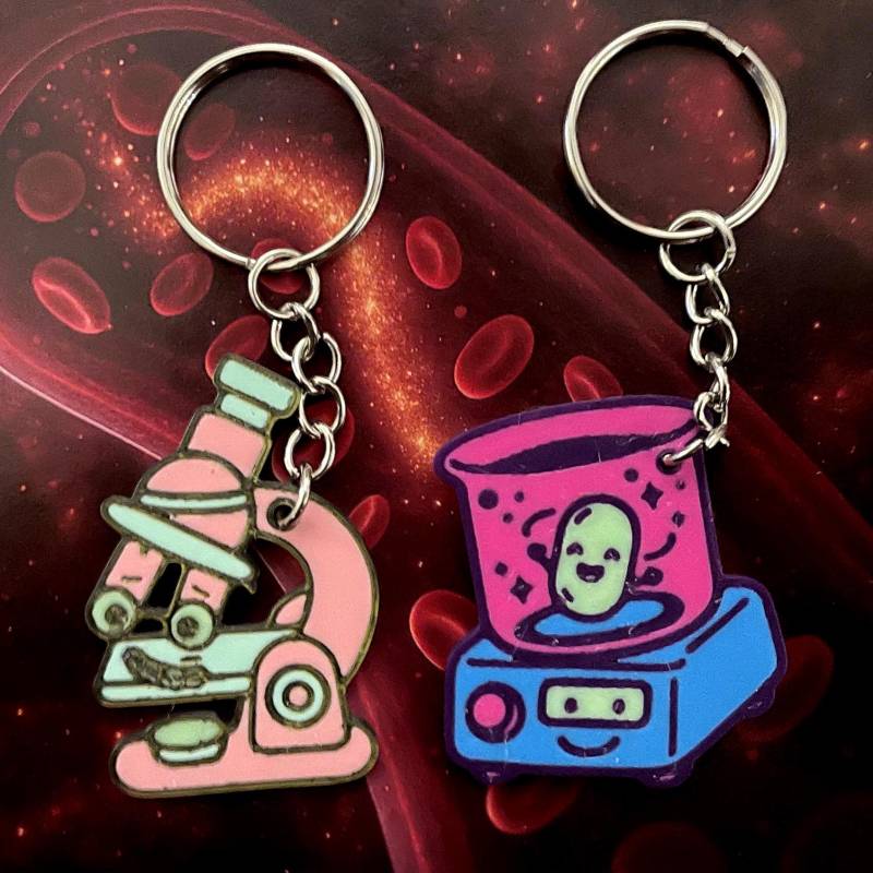 Nerdy But Cute Science Charm Keychain Nerdy But Cute Science Charm Keychain von BerlinSciCo