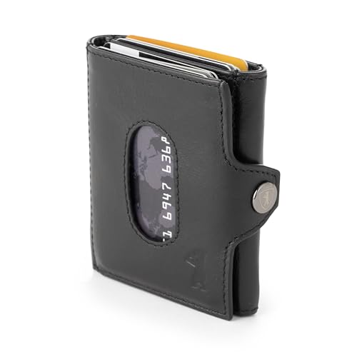 Berliner Bags Premium Slim Wallet Hamburg, Geldbörse Mini Portmonee aus Leder, Geldbeutel mit TÜV-geprüftem RFID-Schutz, für Herren - Schwarz von Berliner Bags