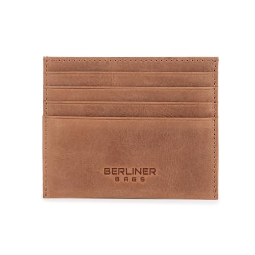 Berliner Bags Vintage Kartenetui aus Leder, Slim Kreditkartenetui mit RFID-Schutz und Geschenkbox, für Herren und Damen - Braun von Berliner Bags