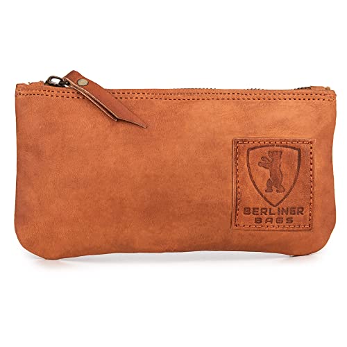 Berliner Bags Vintage Federmäppchen Etui aus Leder, Federmappe für Stifte - Braun von Berliner Bags