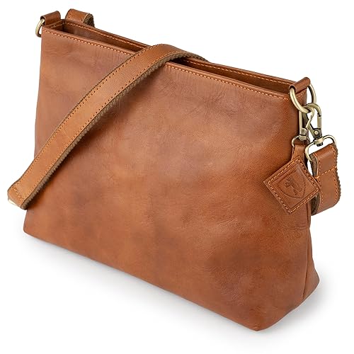 Berliner Bags Vintage Schultertasche Marbella M, Umhängetasche aus Leder, Handtasche für Frauen - Braun von Berliner Bags