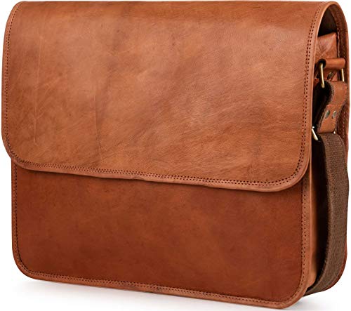 Berliner Bags Vintage Umhängetasche Ghent aus Leder, Messenger Bag mit Laptopfach für Damen Herren - Braun von Berliner Bags