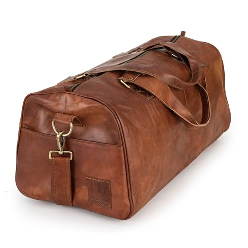 Berliner Bags Weekender Oslo Reisetasche aus Leder Damen Herren Braun Groß 45l (Braun - Cognac) von Berliner Bags