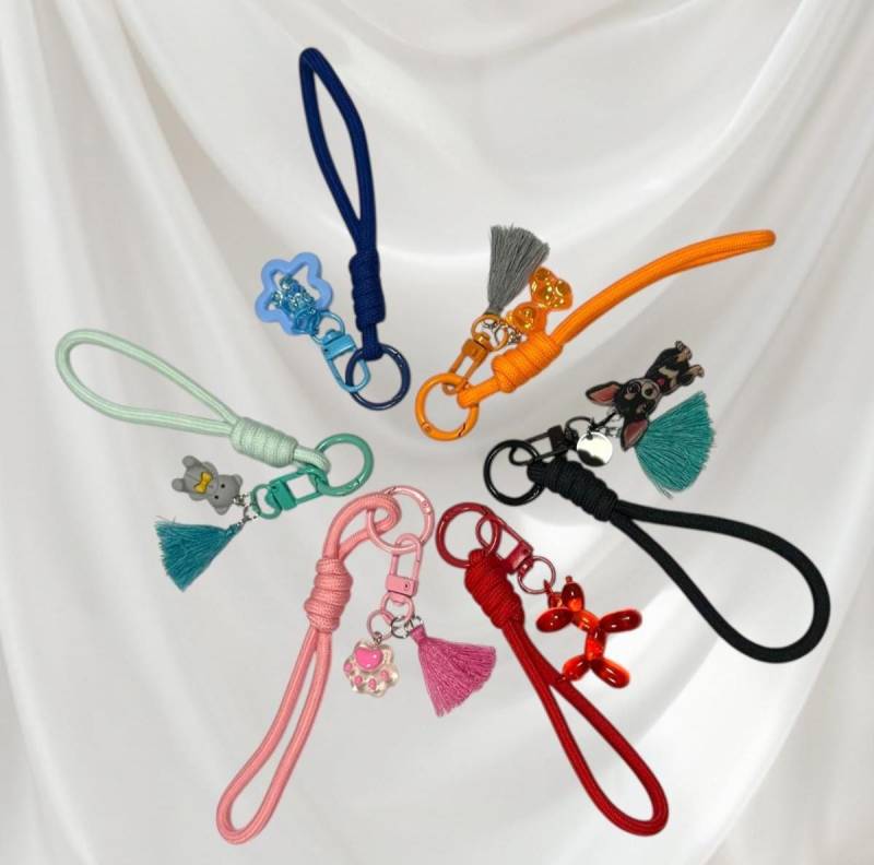 Seil Schlüsselanhänger Handmade Paracord Unikat Rosa Grün Rot Taschenanhänger Geschenk Boho Pastellfarben Geschenkidee 2 in 1 von BerlishopBerlin