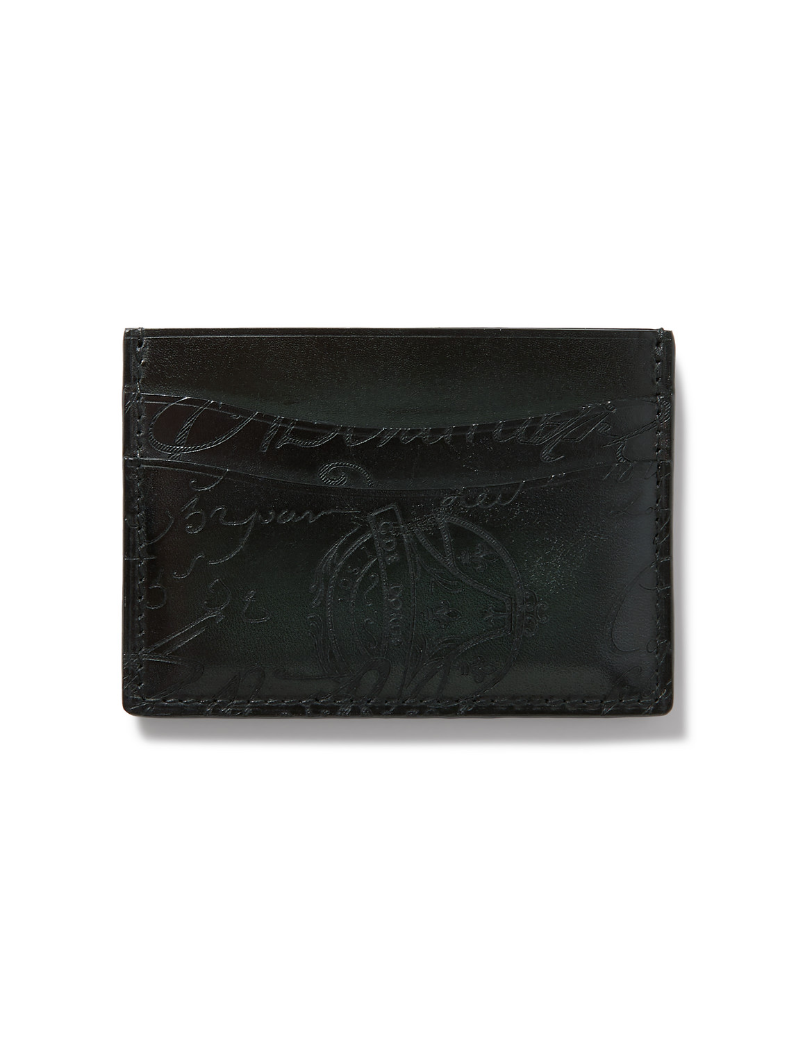 Berluti - Bambou Scritto Venezia Leather Cardholder - Men - Green von Berluti