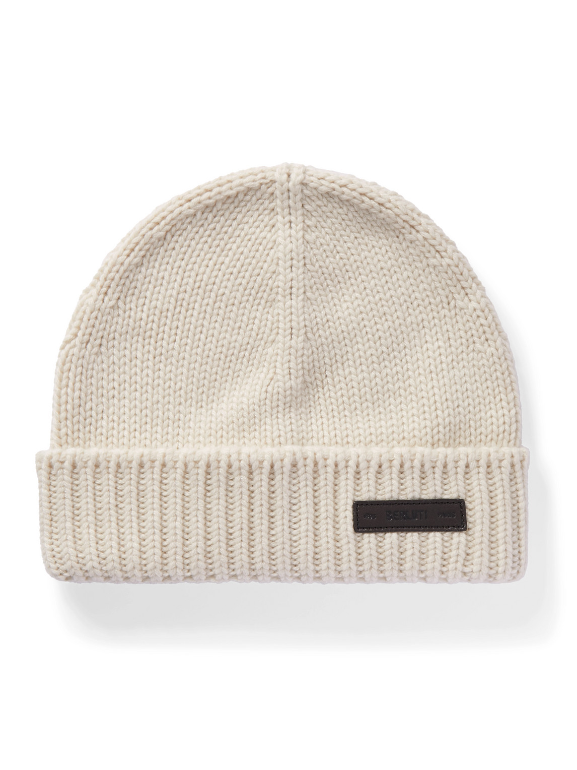 Berluti - Logo-Appliquéd Ribbed Cashmere Beanie - Men - Neutrals von Berluti