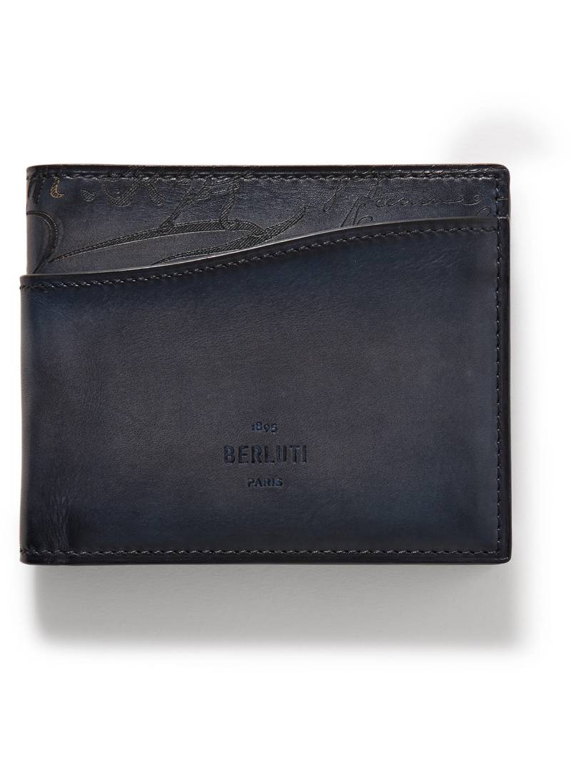 Berluti - Makore Neo Scritto Venezia Leather Billfold Wallet - Men - Blue von Berluti