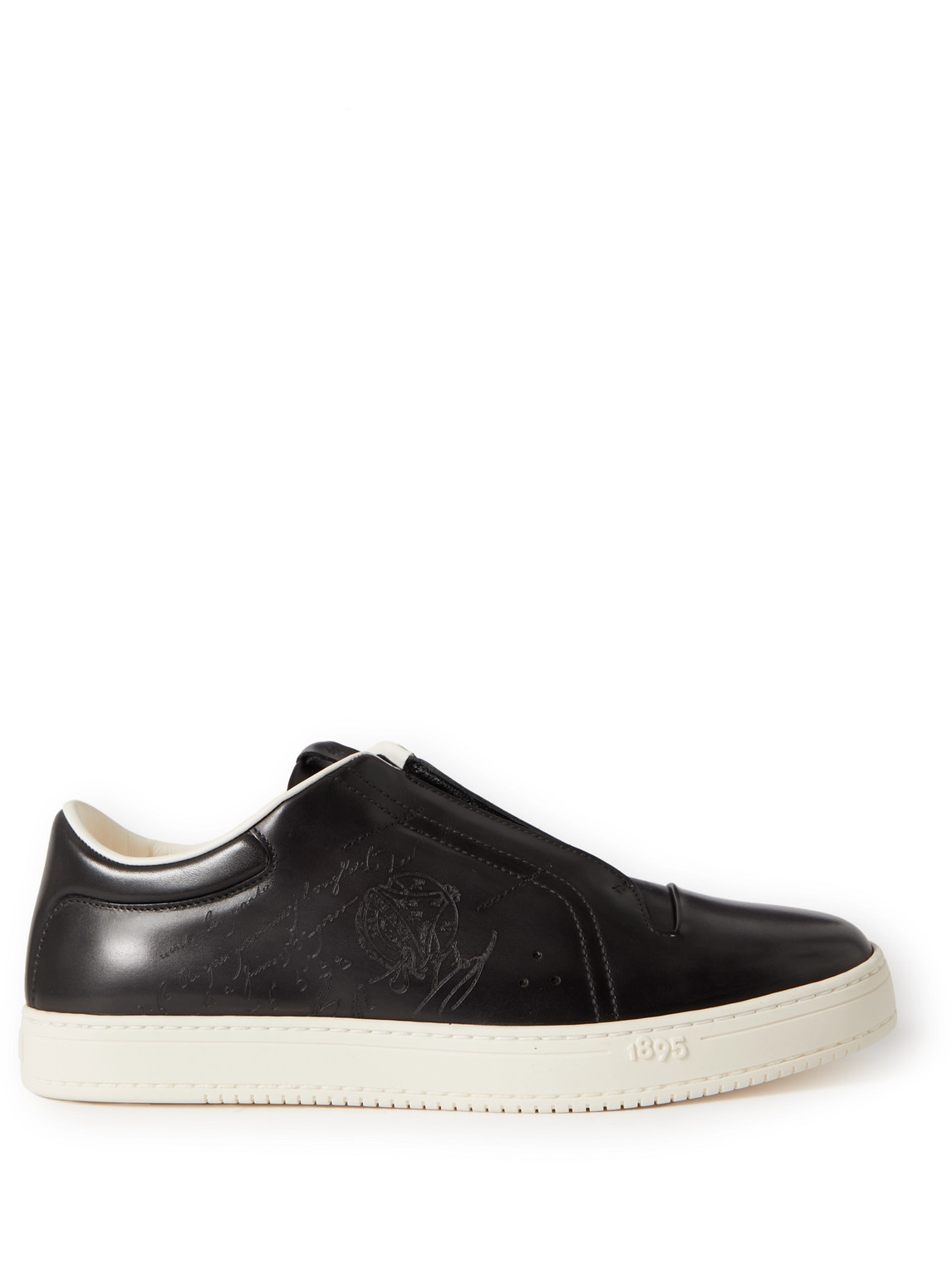 Berluti - Playtime Scritto Venezia Leather Slip-On Sneakers - Men - Black - UK 11 von Berluti