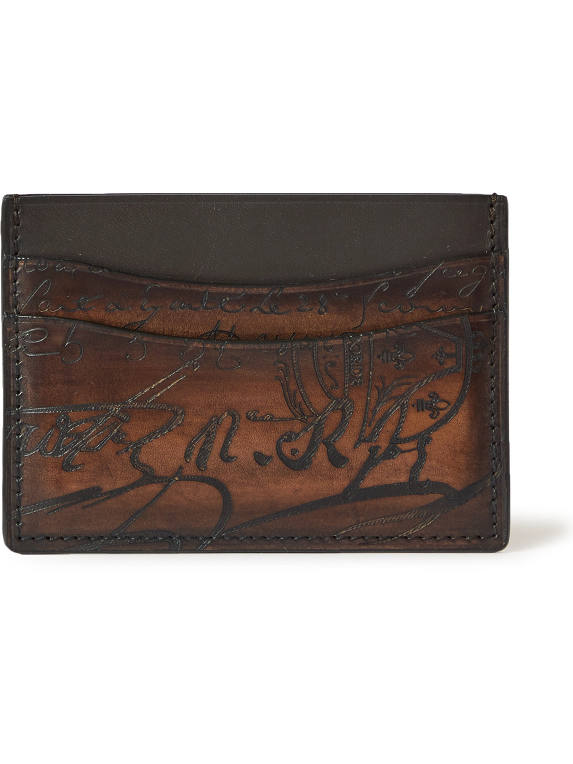 Berluti - Scritto Leather Cardholder - Men - Brown von Berluti