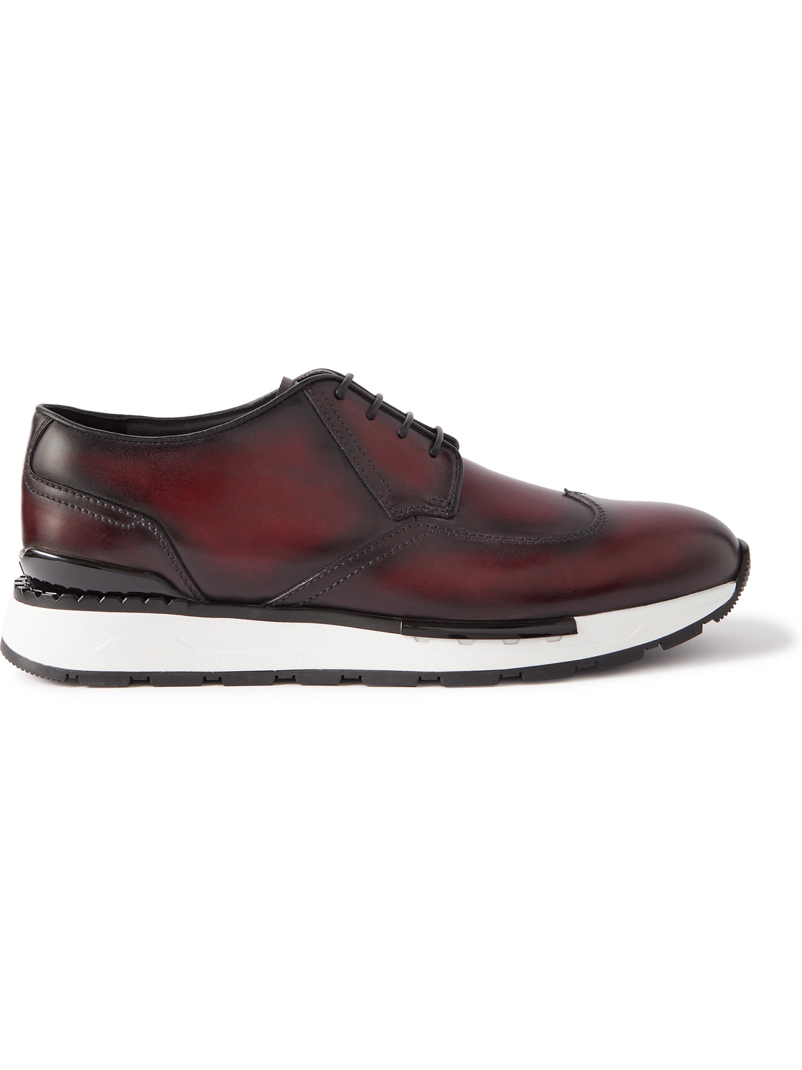 Berluti - Venezia Leather Sneakers - Men - Burgundy - UK 7 von Berluti