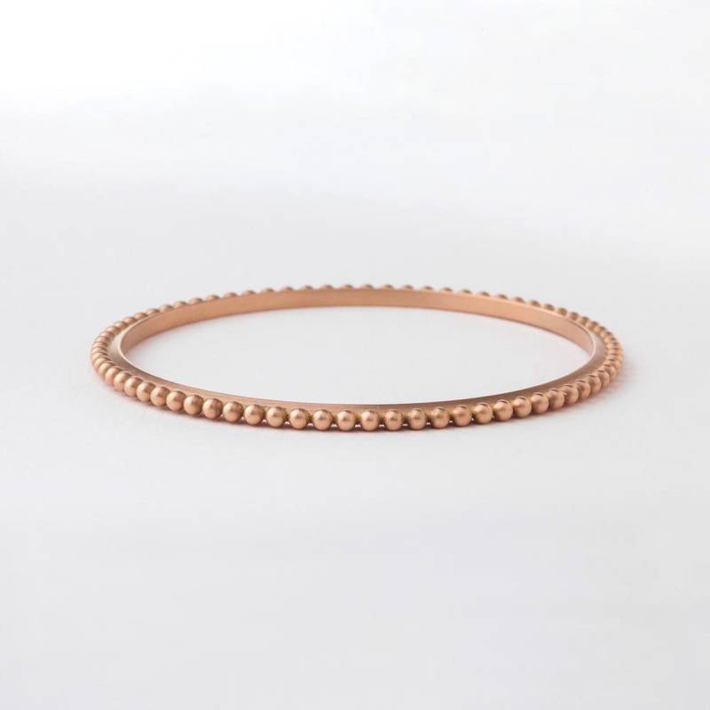 Ball Perlen Armband Armreif 14 Karat Solid Rose Gold Stacking Minimal von BermanDesigners