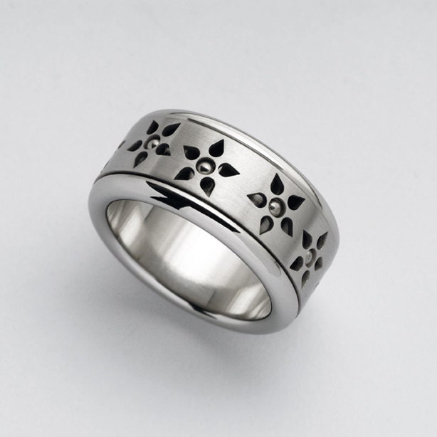Einzigartiger Blumen Kinetik Ring ⦁ Breites Band Für Frauen Spinner Kugellager Meditations Edelstahl Einzigartiger Blumen Kinetik Ring ⦁ Breites Band Für Frauen Spinner Kugellager Meditations Edelstahl von BermanDesignersMens