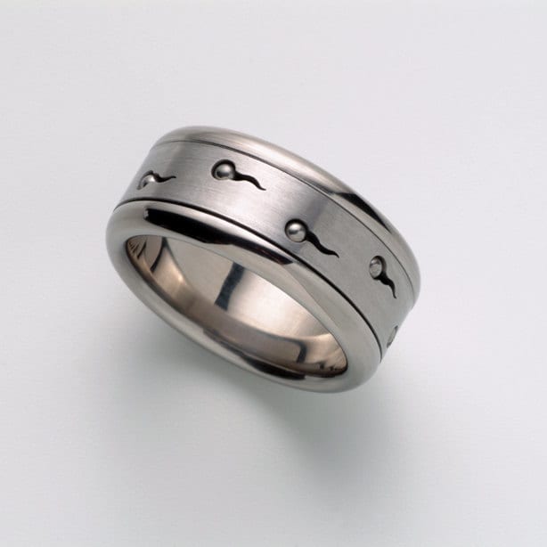 Einzigartiger Herren Ehering, Cooler Ring, Spermien Edelstahl Spinner Band Schmuck, Fidget Bermandesigners von BermanDesignersMens