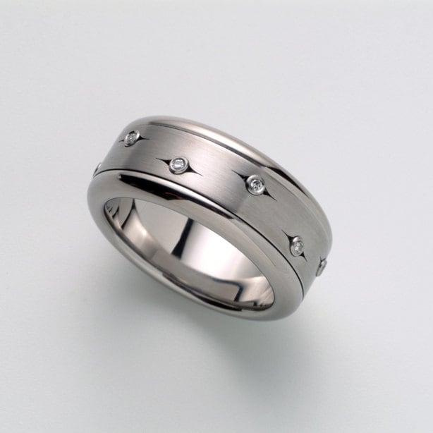Einzigartiger Männer Verlobungsring ⦁ Marquise Ring Diamanten Drehring Für Frauen Edelstahl Zahnrad Fidget von BermanDesignersMens