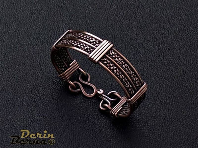Geflochtenes Kupfer Armreif Handgemachtes Draht Wickelarmband von BernaDerin