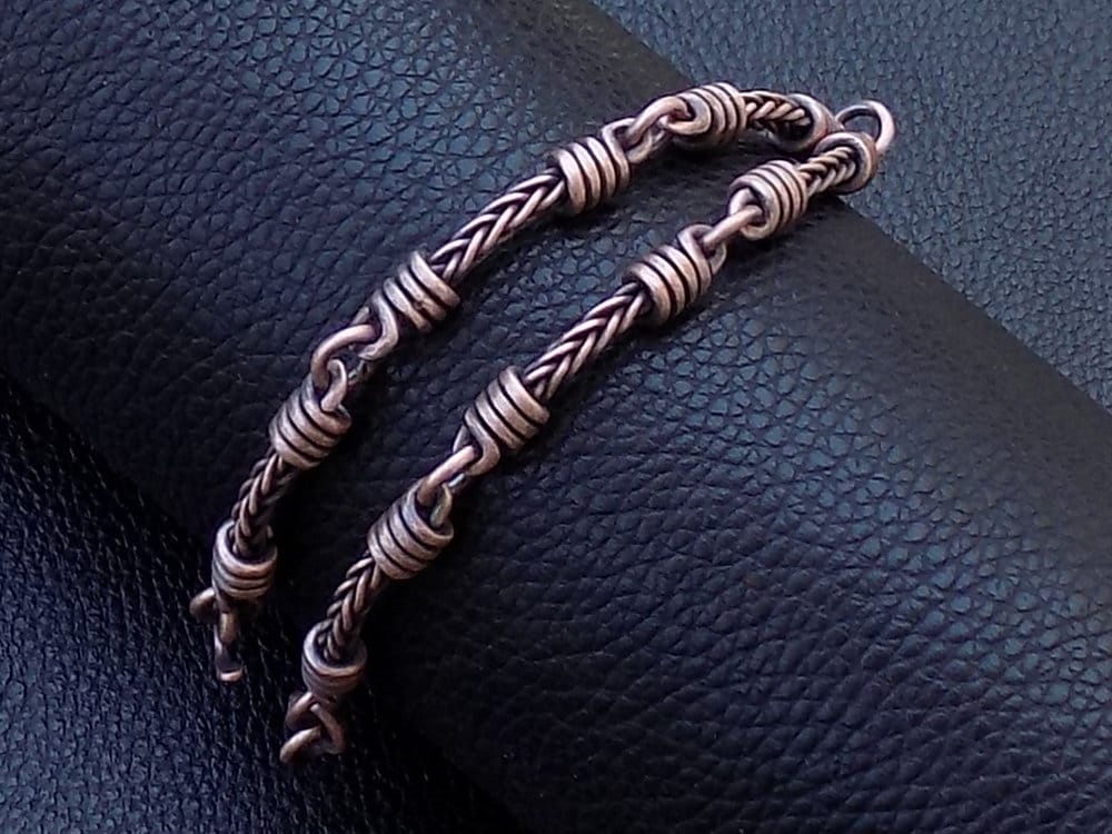 Geflochtenes Und Drahtgewickeltes Armband Aus Reinem Kupfer von BernaDerin