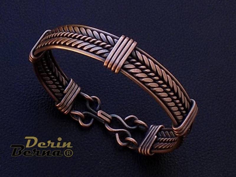 Geflochtenes Herren Armreif, Twisted Draht Gewickelt Reines Kupfer Armreif Armband von BernaDerin