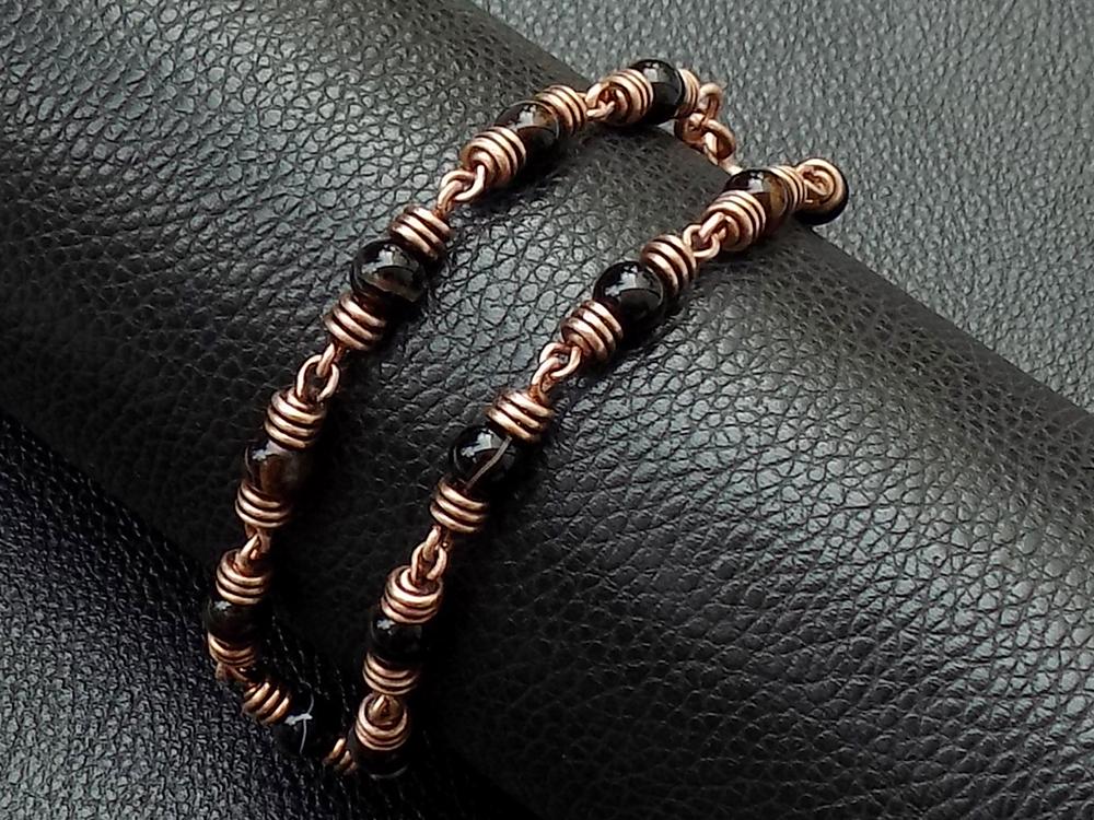 Herren Armband Mit 6 Mm Schwarzen Achat Edelsteinen von BernaDerin