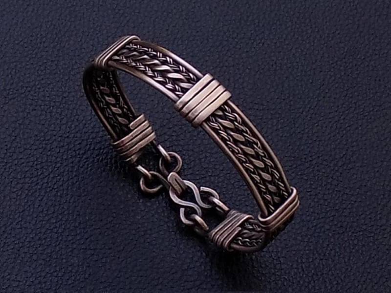 Reines Kupfer Manschette Männer Armband, Geflochtenes, Verdrehtes Draht Wickelte Reines Armband Für von BernaDerin