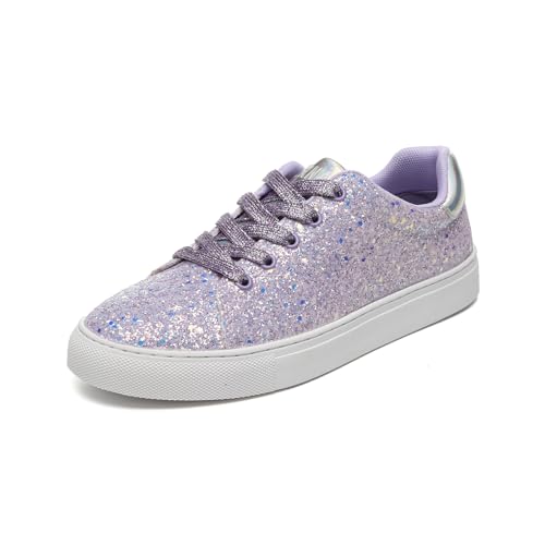 Bernal Damen-Sneaker, glitzernd, modisch, glänzend, leichte Gummi-Außensohle, rutschfeste Schnürschuhe, Violett, 35 EU Bernal Damen-Sneaker, glitzernd, modisch, glänzend, leichte Gummi-Außensohle, rutschfeste Schnürschuhe, Violett, 35 EU von Bernal