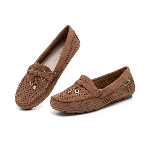 Bernal Loafer für Damen mit Schnalle, bequem, leicht, Penny-Loafers, Business-Casual-Halbschuhe, flache Arbeitsschuhe, rutschfeste Wanderschuhe, Braun/L, 39.5 EU Bernal Loafer für Damen mit Schnalle, bequem, leicht, Penny-Loafers, Business-Casual-Halbschuhe, flache Arbeitsschuhe, rutschfeste Wanderschuhe, Braun/L, 39.5 EU von Bernal