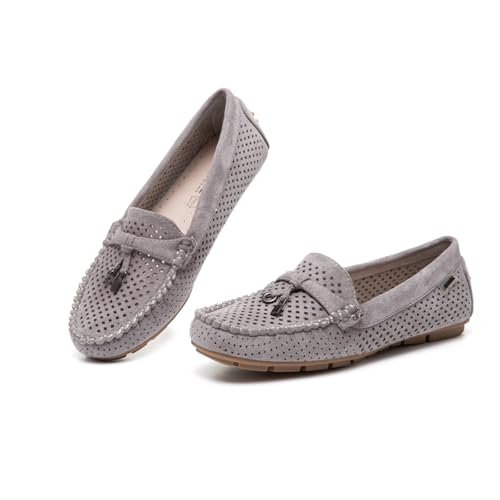 Bernal Loafer für Damen mit Schnalle, bequem, leicht, Penny-Loafers, Business-Casual-Halbschuhe, flache Arbeitsschuhe, rutschfeste Wanderschuhe, Grau/L, 37.5 EU Bernal Loafer für Damen mit Schnalle, bequem, leicht, Penny-Loafers, Business-Casual-Halbschuhe, flache Arbeitsschuhe, rutschfeste Wanderschuhe, Grau/L, 37.5 EU von Bernal