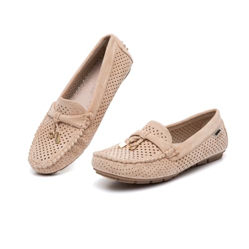 Bernal Loafer für Damen mit Schnalle, bequem, leicht, Penny-Loafers, Business-Casual-Halbschuhe, flache Arbeitsschuhe, rutschfeste Wanderschuhe, Nude/L, 41 EU Bernal Loafer für Damen mit Schnalle, bequem, leicht, Penny-Loafers, Business-Casual-Halbschuhe, flache Arbeitsschuhe, rutschfeste Wanderschuhe, Nude/L, 41 EU von Bernal