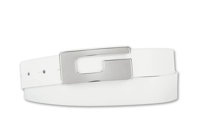 Bernd Götz 3cm Damen Softleder Koppelgürtel weiß von Bernd Götz