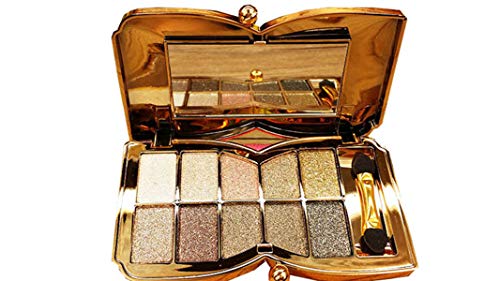 (Type 5) - Bernecy Glitter Eyeshadow Palette,10 Colours Sparkle Shimmer Eye Shadow Highly Pigmented Long Lasting Makeup Set Gold (Type 5), Small von Bernecy