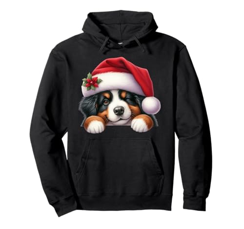Berner Sennenhund Hund Weihnachten Nikolausmütze Hund Mama Papa Pullover Hoodie Berner Sennenhund Hund Weihnachten Nikolausmütze Hund Mama Papa Pullover Hoodie von Bernese Mountain Dog Dog Tees NYC