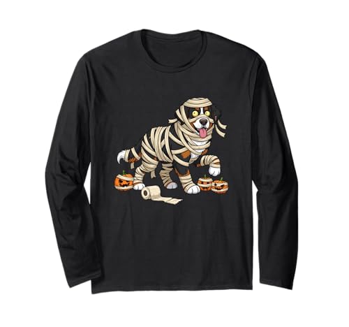 Berner Moutain Hund Mama Kürbis Halloween Kinder Herren Damen Langarmshirt von Bernese Moutain Lovers Halloween Outfits Boy Girl