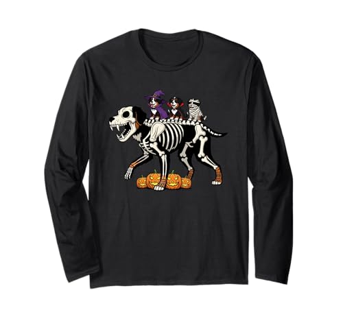 Berner Moutain Skelett Mumie Hexe Halloween Herren Damen Langarmshirt von Bernese Moutain Lovers Halloween Outfits Boy Girl