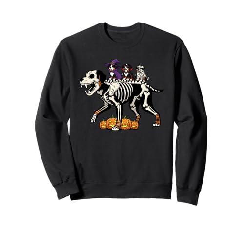 Berner Moutain Skelett Mumie Hexe Halloween Herren Damen Sweatshirt von Bernese Moutain Lovers Halloween Outfits Boy Girl