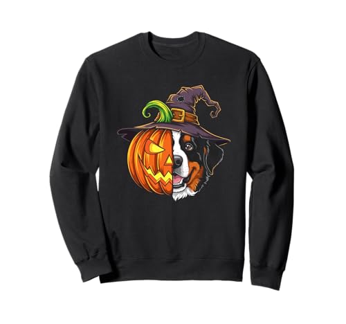 Berner Moutain Kürbis Jack O Laterne Halloween Kinder Herren Sweatshirt von Bernese Moutain Lovers Halloween Pumpkin Outfits