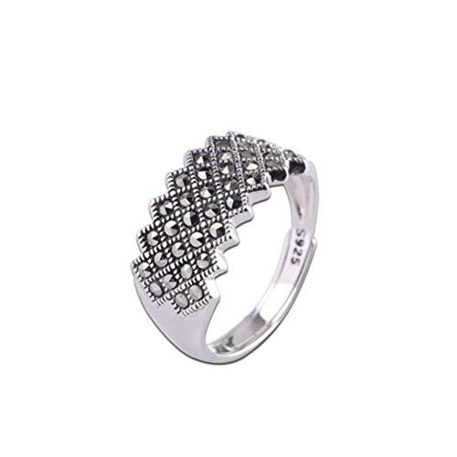 Bernice Funk Chinesischer Stil Ring Schmuck S925 Schmuck aus reinem Silber Ring Thailändischer Silber Schmuck Handgefertigt Design Öffnen Ring Feminine Markasit Wie gezeigt Bernice Funk Chinesischer Stil Ring Schmuck S925 Schmuck aus reinem Silber Ring Thailändischer Silber Schmuck Handgefertigt Design Öffnen Ring Feminine Markasit Wie gezeigt von Bernice Funk