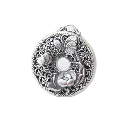 Bernice Funk Filigraner Glücksknoten-Anhänger aus Sterlingsilber mit Pfingstrose Phönix und mythischem weiblichen Wildtier + Seil von Bernice Funk