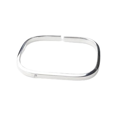 Bernice Funk Quadratisches starres Armband aus 999er Sterlingsilber Offenes Armband aus Sterlingsilber quadratisch klein vergoldet für Damen Silber von Bernice Funk