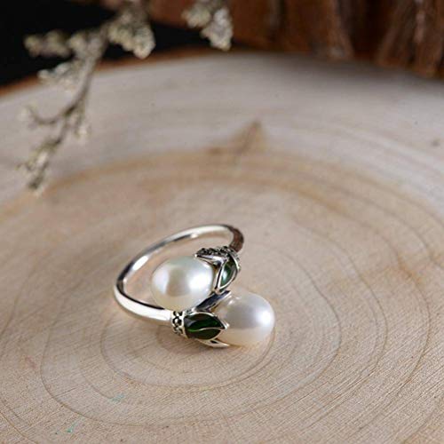 Bernice Funk Schmuck Ring im chinesischen Stil S925 Sterling Silber Vintage Thailand Silber Süßwasserperlen Ring Mode Einfache Weibliche Kreuz,19.1 Bernice Funk Schmuck Ring im chinesischen Stil S925 Sterling Silber Vintage Thailand Silber Süßwasserperlen Ring Mode Einfache Weibliche Kreuz,19.1 von Bernice Funk