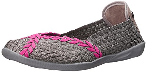 Bernie Mev Damen Geflochtener Laufsteg Flach, Zinn/Hotpink, 38 EU von Bernie Mev