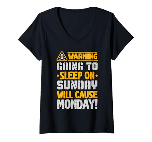 Damen Am Sonntag schlafen zu gehen Wird dazu führen, DASS Montag ich montags Hasse T-Shirt mit V-Ausschnitt Damen Am Sonntag schlafen zu gehen Wird dazu führen, DASS Montag ich montags Hasse T-Shirt mit V-Ausschnitt von BernieDesigns I Hate Mondays Sleepy