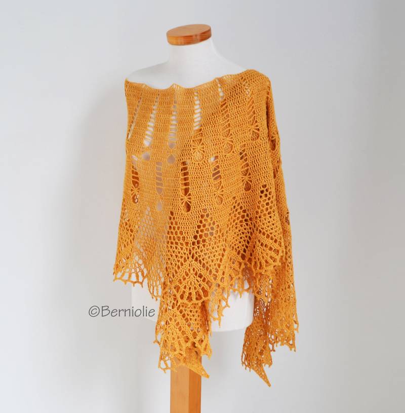 Lace Häkelschal, Halbmondförmig, T715 von Berniolie