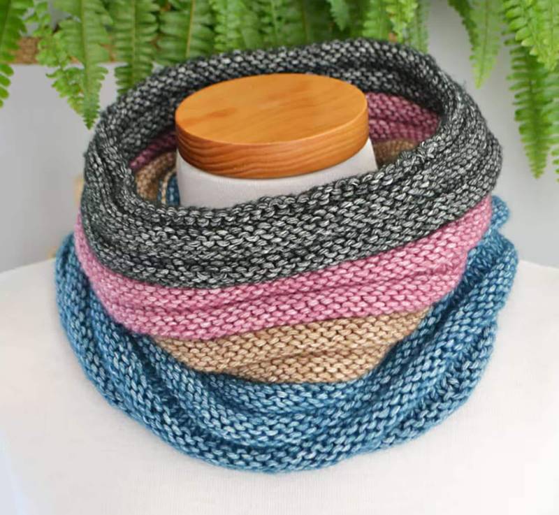 Schlauchschal Gestrickt, Dreieckstuch Gestrickt Für Männer Oder Frauen, Unisex Schal, Schal Handgemacht, P441 von Berniolie